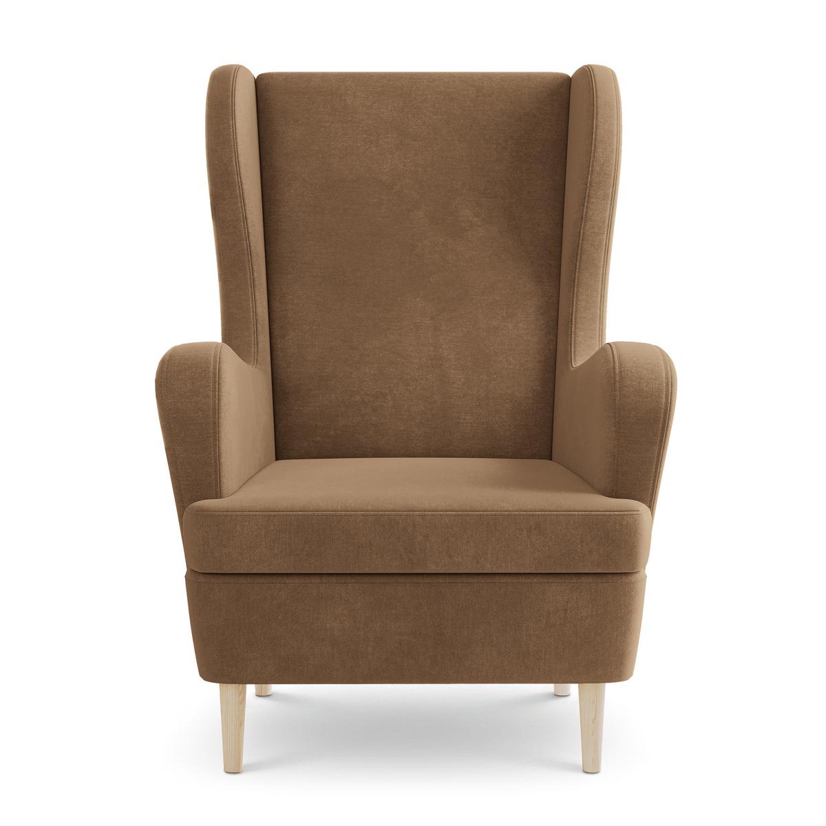 SESSEL VOGERA, Ohrensessel Polstersessel, Beige - Beige, Holz/Holzwerkstoff (78/103/85cm) - MASSENO
