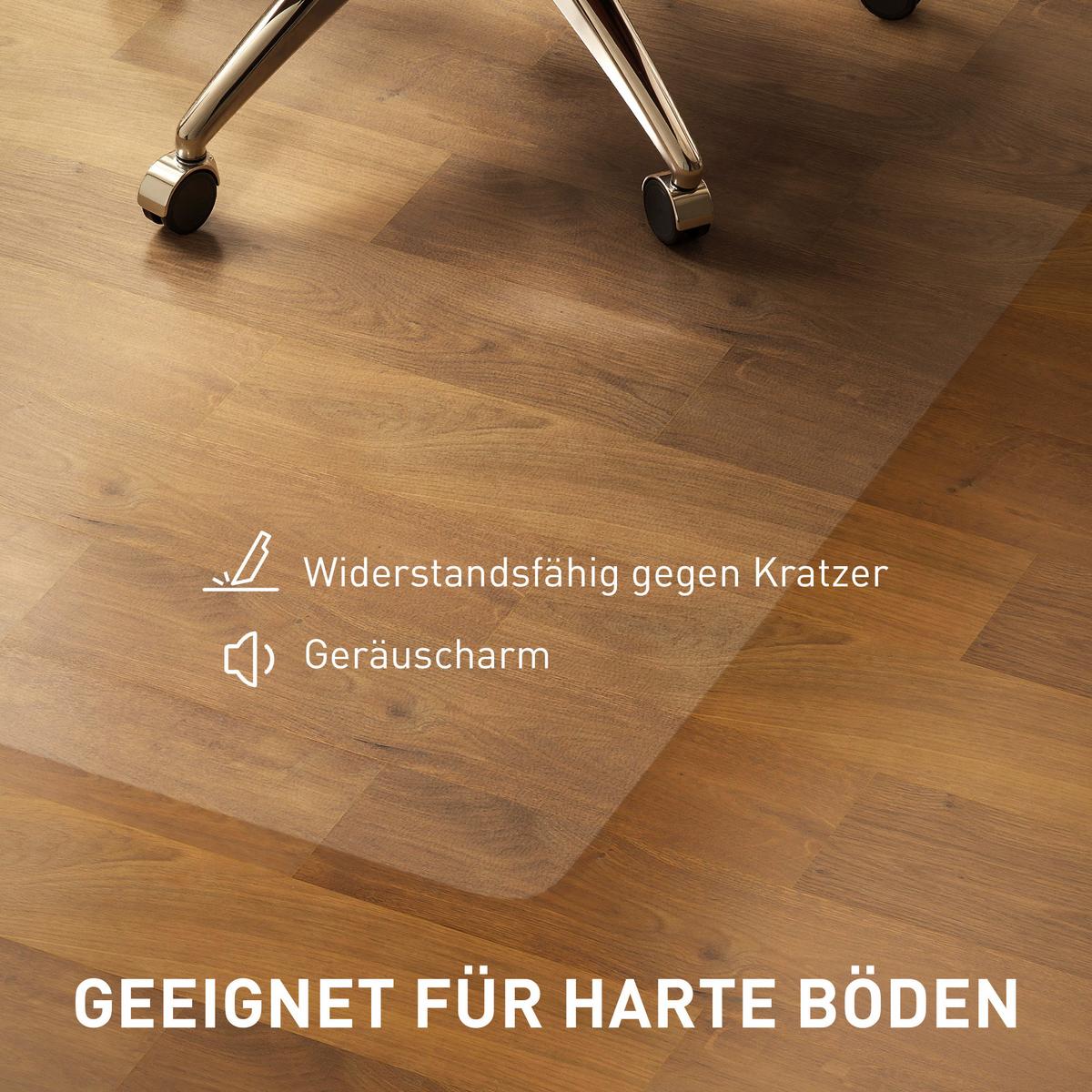 BODENSCHUTZMATTE 120 x 120 cm Bürostuhl Unterlage in Transparent für Hartböden - Transparent, Kunststoff (120/1/120cm) - HOMCOM