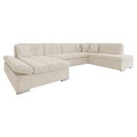 ECKSOFA Bergen, Seite: Links - Beige/Silberfarben, Holz/Textil (345/76/205cm) - MIRJAN24
