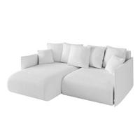 ECKSOFA Ottomane links ONESK-L 216x177x72 Weiß Bouclé - Weiß, Holzwerkstoff/Kunststoff (216/177cm) - ALTDECOR