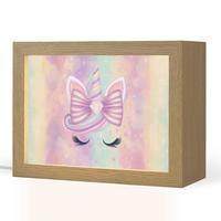 NACHTTISCHLAMPE Einhorn - Glitzer - Regenbogen - Pastell 20x15 cm - Hellrosa, Holzwerkstoff (8/20/15cm) - OnlyWow