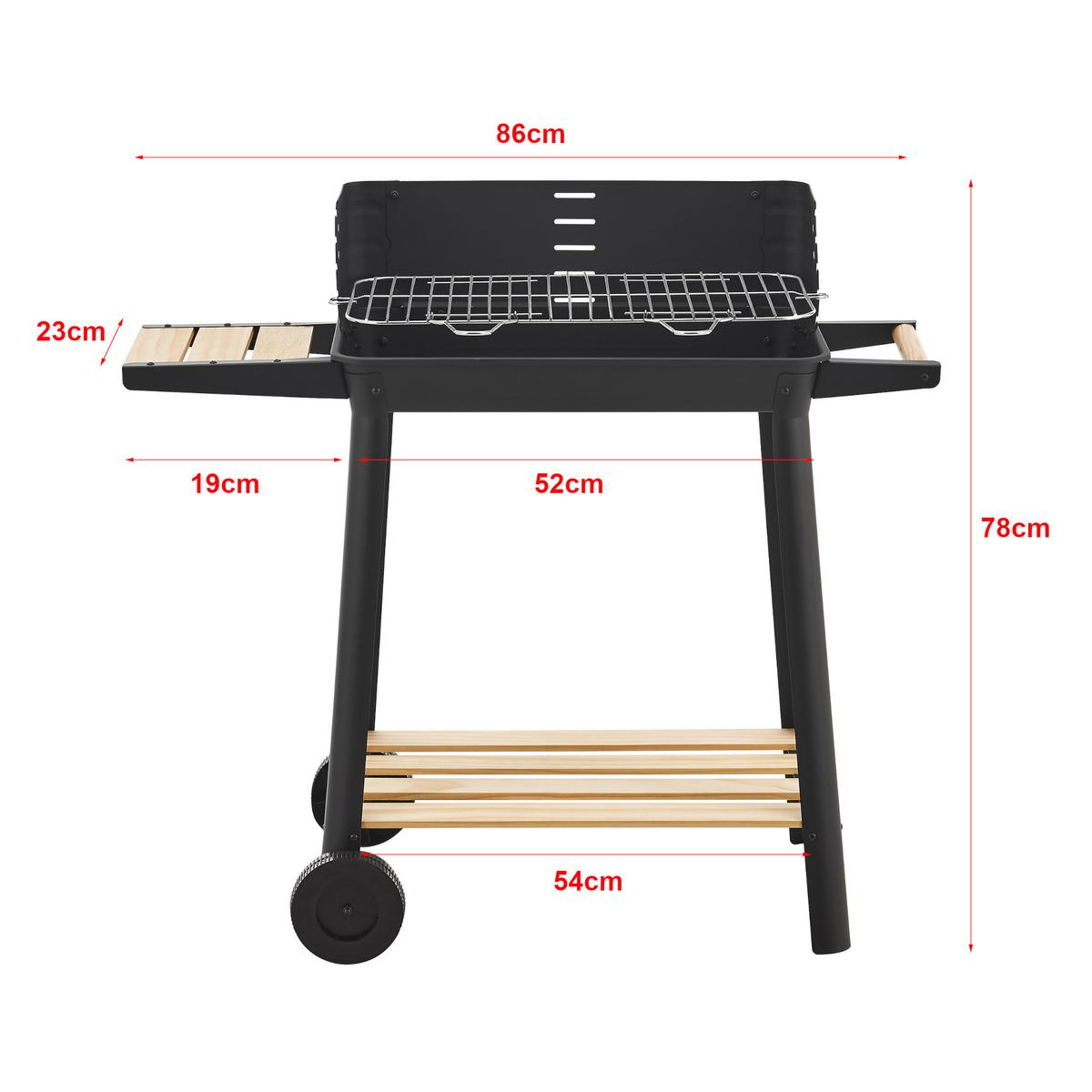 GRILLWAGEN Ari - Schwarz, Metall (86/78/30cm) - casa.pro