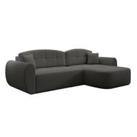 ECKSOFA L Form Nubio Grau 282/170/91 cm – modernes Sofa fürs Wohnzimmer - Schwarz/Grau, Kunststoff/Textil (282/170cm) - AX Living