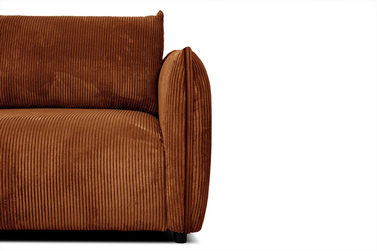 ECKSOFA TAUER 5-Sitzer, orange - Schwarz/Orange, Holzwerkstoff/Kunststoff (174/292cm) - Wozimo