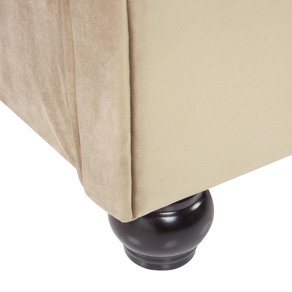 POLSTERBETT 160/200cm Beige Avallon - Beige, Textil (160/200cm) - Beliani