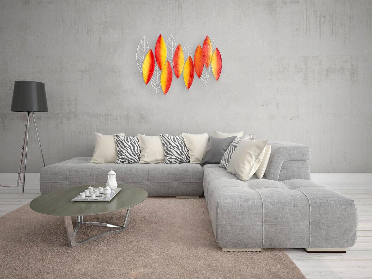 WANDDEKO Orange 117/82 cm - Orange, Metall (7.95/82/8cm) - KUNSTLOFT