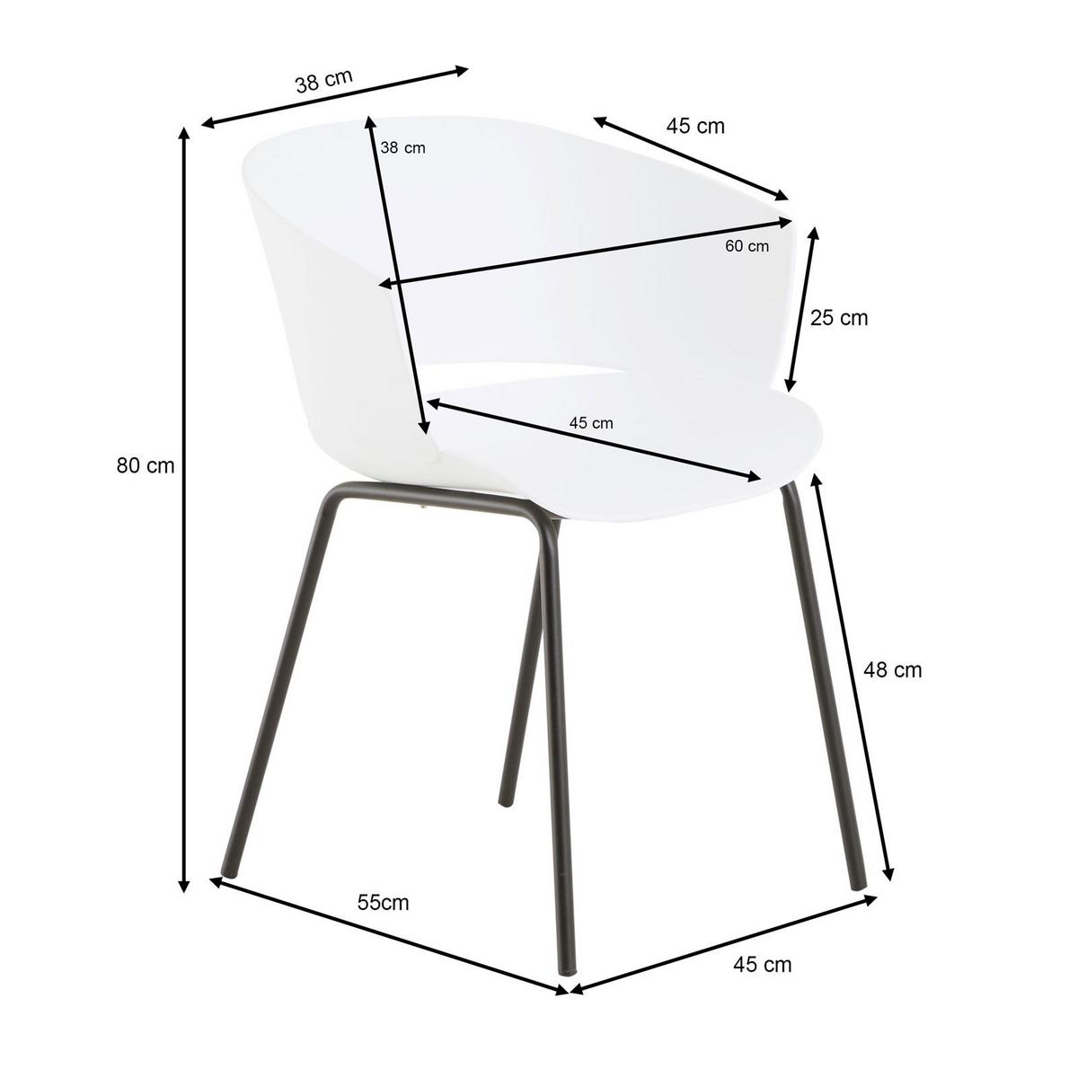 GARTENSTÜHLE NIVEL 4ER-SET - Weiß, Textil (60/80/56cm) - IDIMEX