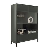 GLASVITRINE groß mit 2 Türen, Grün - Grün, Holzwerkstoff (105/150/41cm) - Idohome