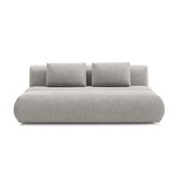 BETTSOFA ATOMO Beige Chenille-Stoff mit Schlaffunktion - Beige, Holz (217/82/134cm) - MASSENO
