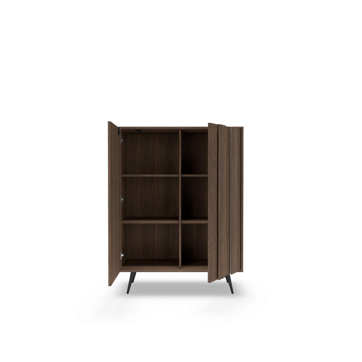 KOMMODE DAVANTI 93,5/125,6/40cm mit Schubladen 2 Türen Eichefarben - Eichefarben, Holzwerkstoff (93.5/125.6/40cm) - MASSENO