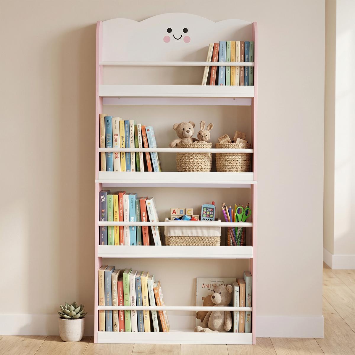 KINDERBÜCHERREGAL MDF Kiefer Rosa - Rosa, Holzwerkstoff (15/120.5/60cm) - AIYAPLAY