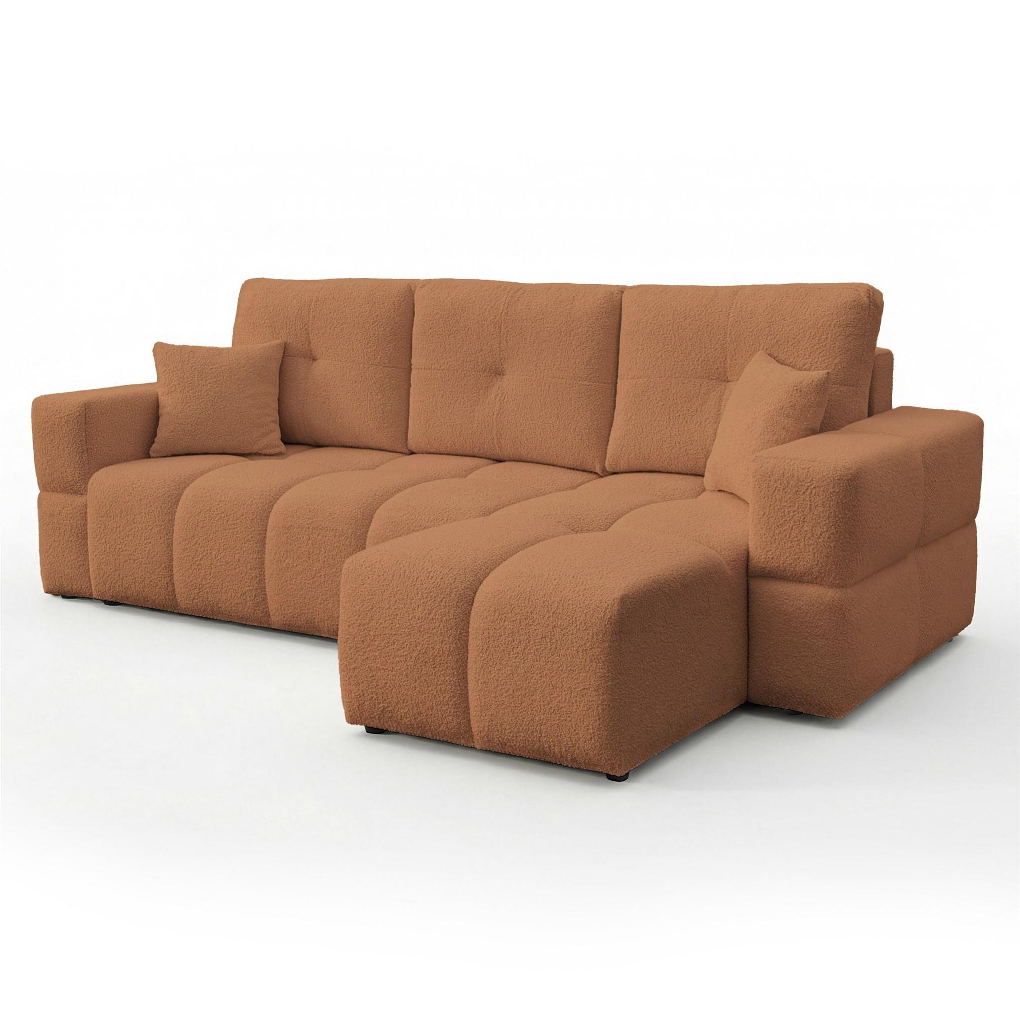 ECKSOFA Denise Mit Schlaffunktion - Rotbraun, Holzwerkstoff/Textil (148/250cm) - Fun Möbel