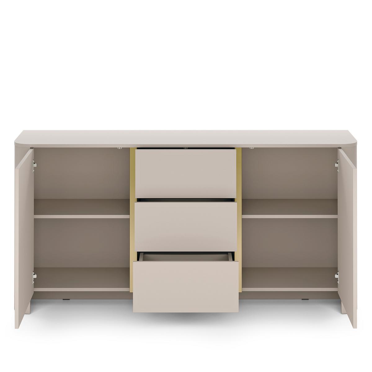 SIDEBOARD AVORIO 168/84/39cm mit 3 Schubladen 2 Türen Kaschmir - Kaschmir, Holzwerkstoff (168/84/39cm) - MASSENO
