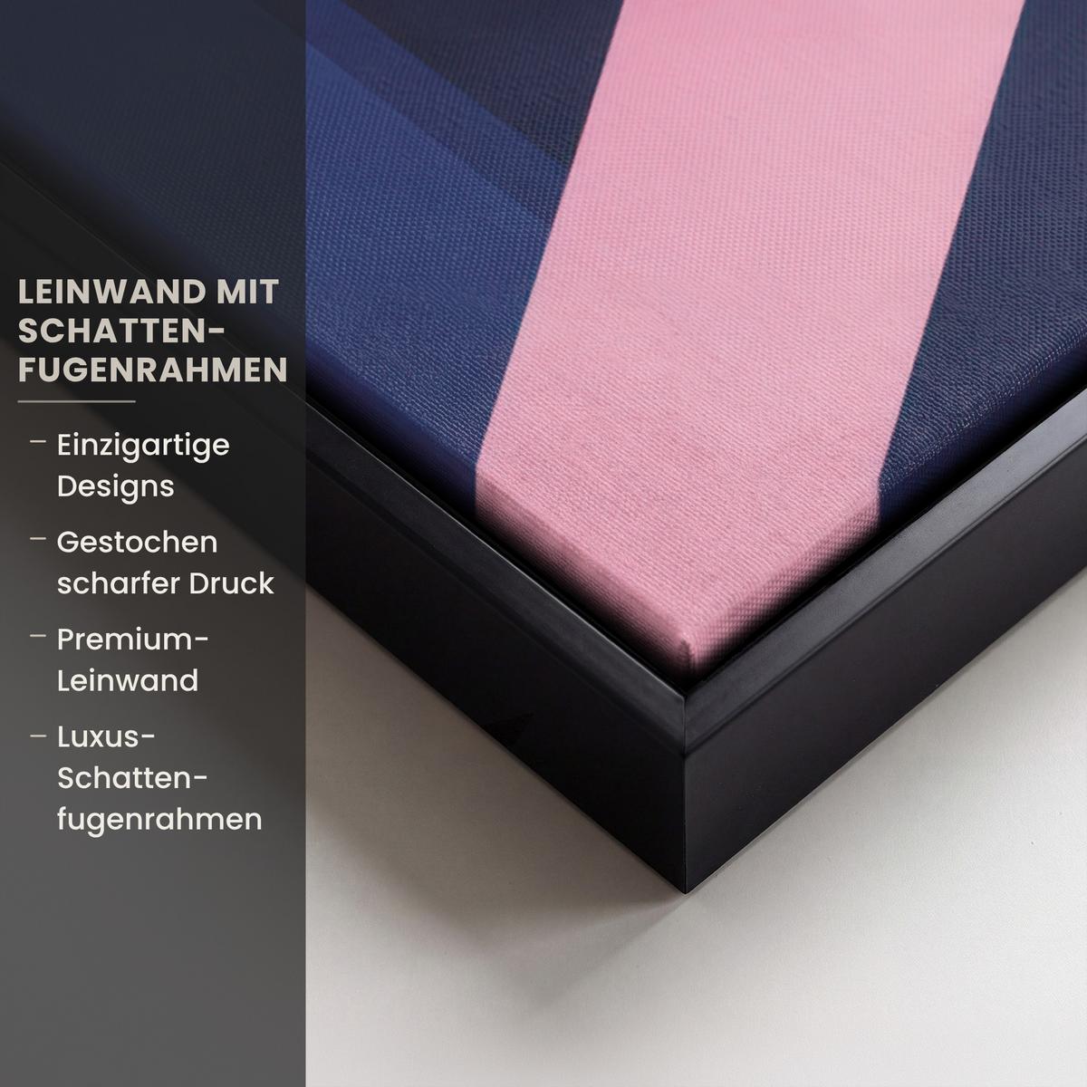 LEINWAND Bilder mit Rahmen - Katze - Treppe - Gebäude - Schattenkontraste - 60x80 - Dunkelblau, Textil (60/80cm) - MuchoWow