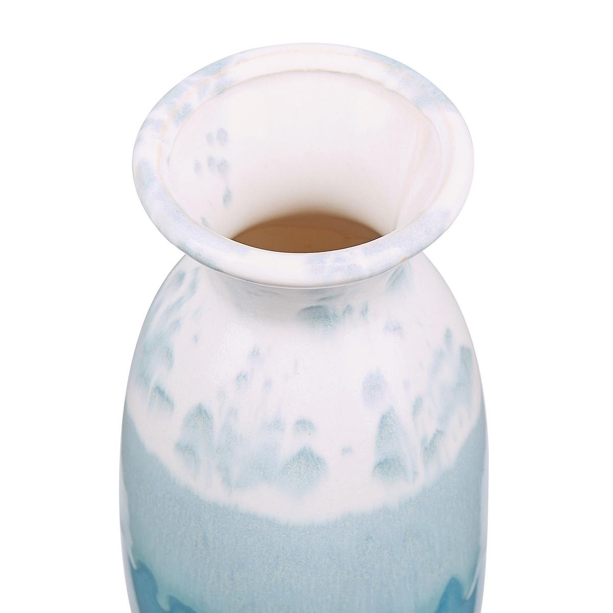 BLUMENVASE Steinzeug weiß Chalcis - Weiß, Stein (25cm) - Beliani