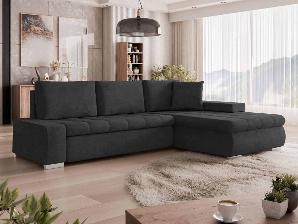 ECKSOFA Orkan Mini - Anthrazit, Holz/Textil (265/185cm) - MIRJAN24