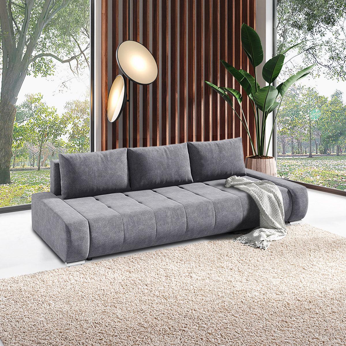 SCHLAFSOFA Jonas 3 Sitzplätze Grau - Grau, Holzwerkstoff (240/85/110cm) - Petits-meubles