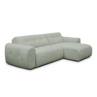 ECKSOFA LUMERO 4-Sitzer RECHTS, hellgrün - Schwarz/Hellgrün, Holz/Textil (275/166cm) - Courtois Laville