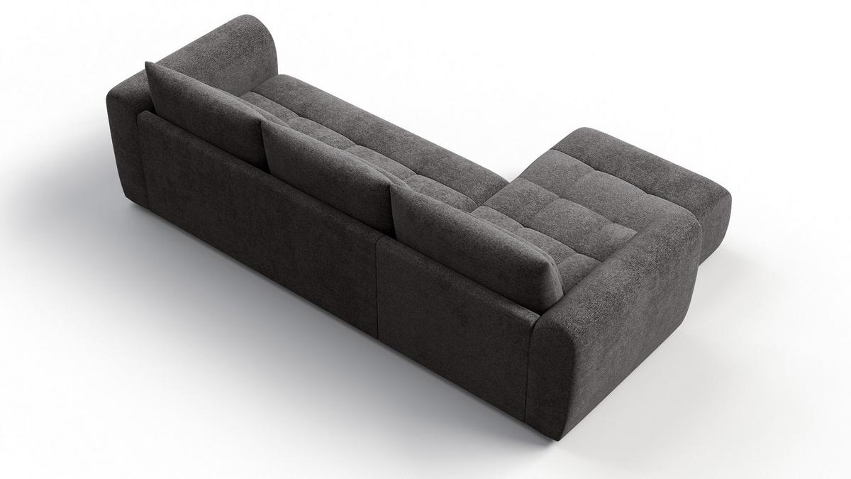 ECKSOFA SORENO 4-Sitzer, dunkelgrau - Dunkelgrau/Schwarz, Holz/Textil (293/171cm) - Wozimo