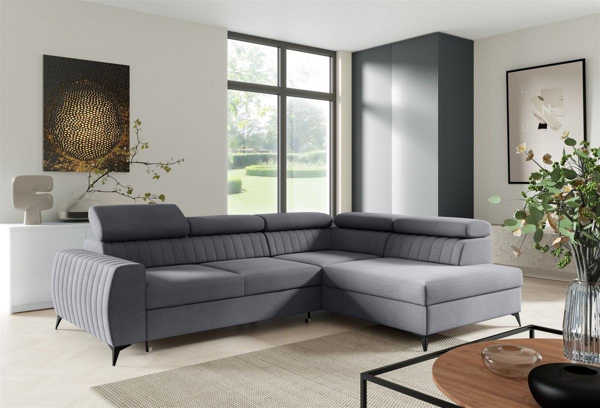ECKSOFA Toronto - Grau, Holzwerkstoff/Textil (270/200cm) - Fun Möbel