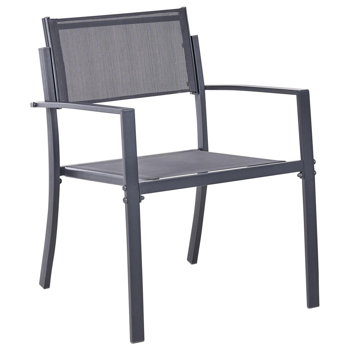 BISTRO-SET Metall Dunkelgrau Tavoleto - Dunkelgrau, Metall - Beliani
