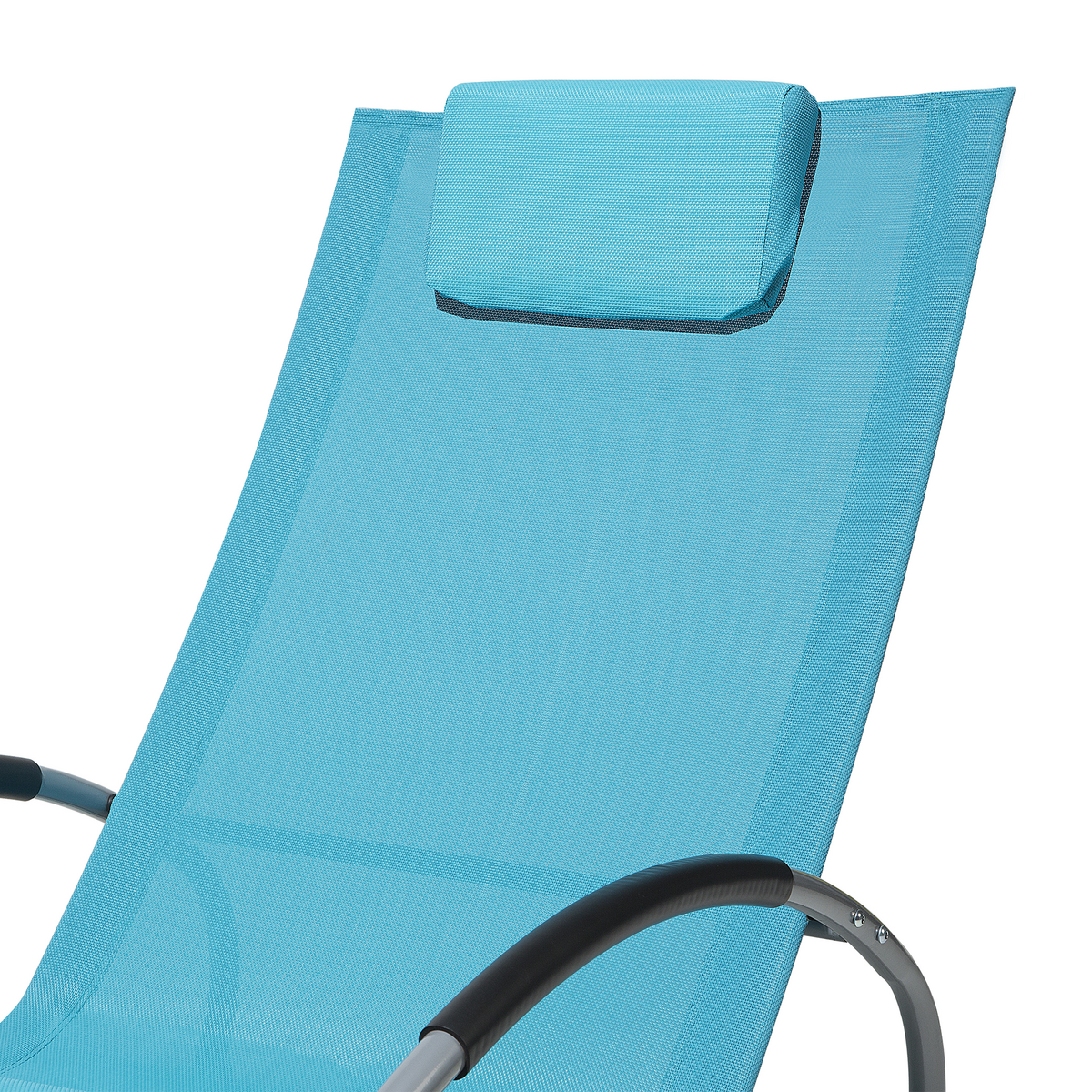 GARTENLIEGE Schaukelfunktion blau Campo - Blau, Metall (62/88/107cm) - Beliani