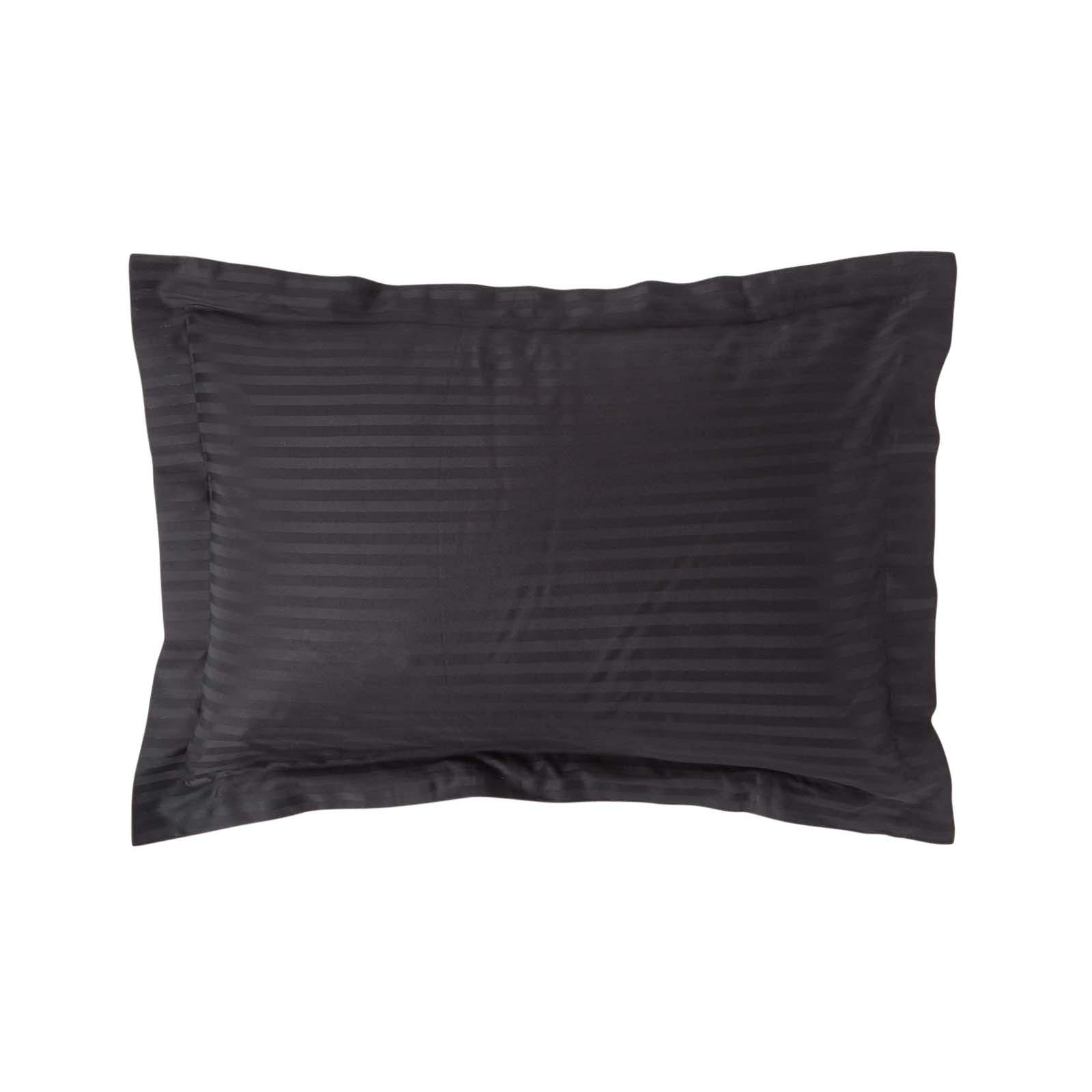 KISSENBEZUG Damast mit Stehsaum, Fadendichte 330 - Schwarz, Textil (48/74cm) - Homescapes