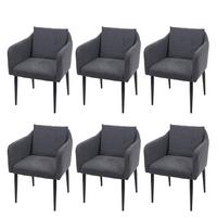 ESSZIMMERSTUHL Anthrazit 6er-Set - Dunkelgrau/Anthrazit, Textil (60/86/65cm) - MCW