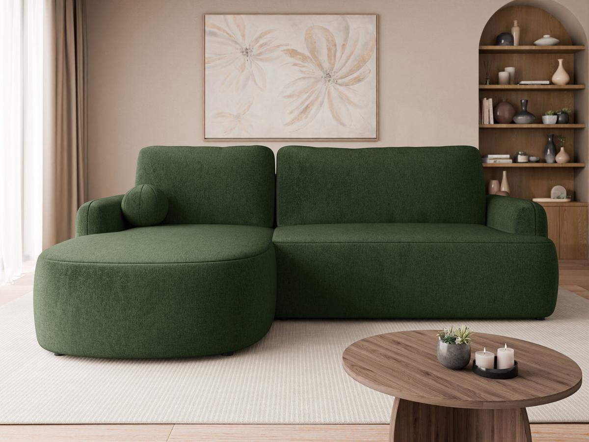 ECKSOFA Loridu, Seite: Links - Dunkelgrün/Schwarz, Holz/Kunststoff (250/174cm) - MIRJAN24