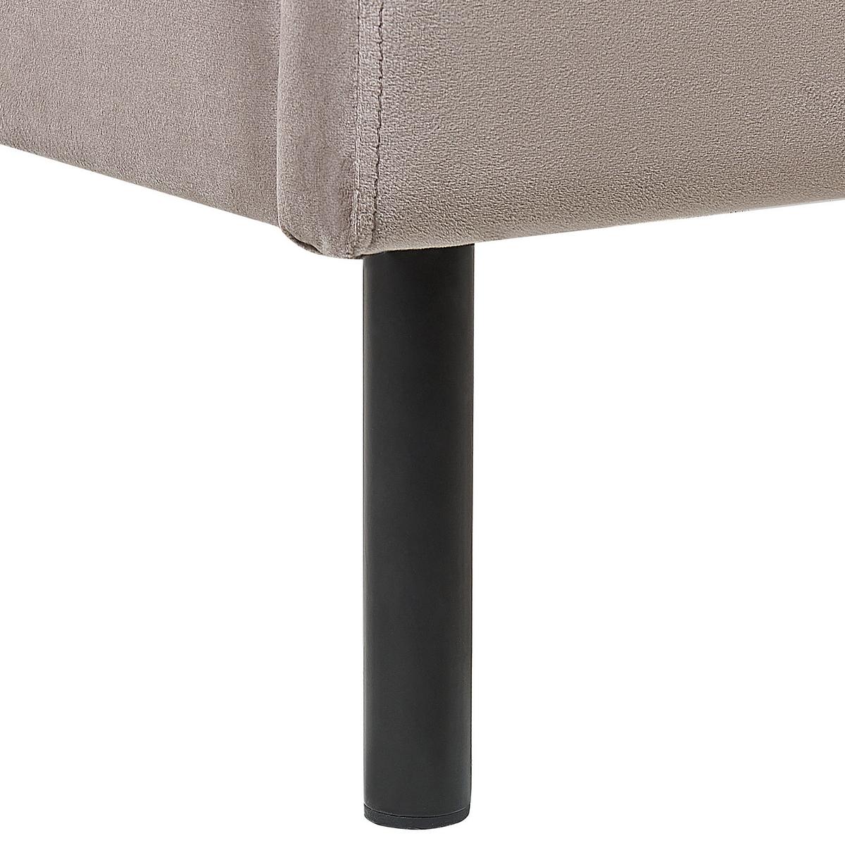POLSTERBETT 160/200cm Taupe Arette - Taupe, Textil (160/200cm) - Beliani