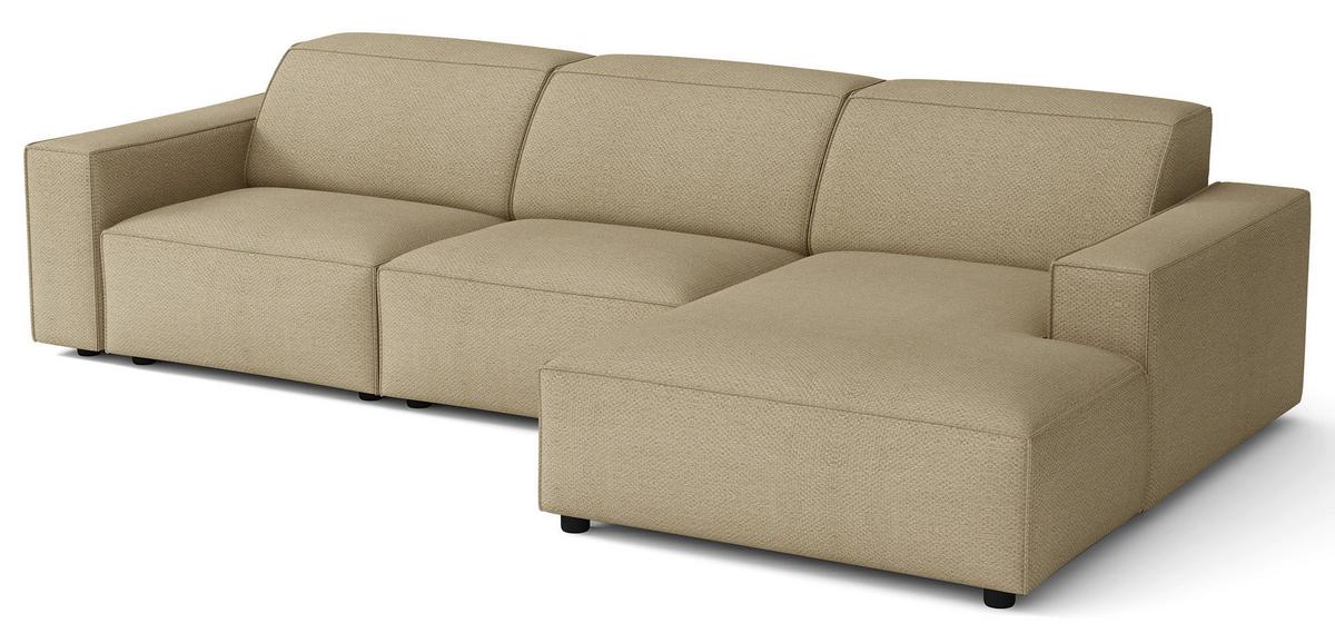 ECKSOFA Sellmo 287 cm - Schwarz/Cappuccino, Kunststoff/Textil (292/166cm) - Selsey
