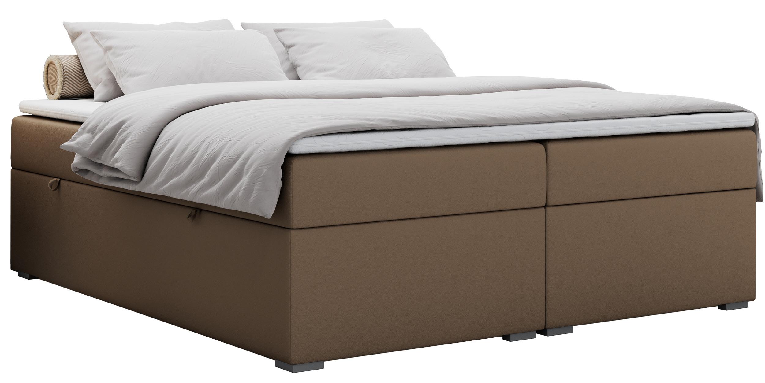 BOXBETT BESS 120/200 Braun Kunstleder - H4 - Braun, Holz/Textil (120/200cm) - MKS