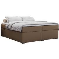 BOXBETT BESS 160/200 Braun Kunstleder - H4 - Braun, Holz/Textil (160/200cm) - MKS