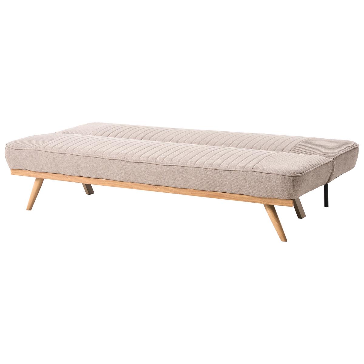 SCHLAFSOFA 2-Sitzer Stoff Hellbraun Kalfafel - Hellbraun/Braun, Textil (191/84/73cm) - Beliani