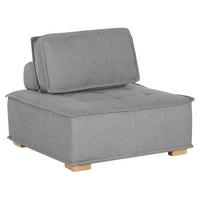 SESSELMODUL Stoff Grau Tibro - Dunkelgrau/Braun, Textil (100/40/100cm) - Beliani