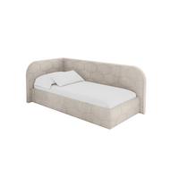 EINZELLBETT Jugendbett mit Bettkasten und Matratze H3/H4, Rechts - JAXY 80x200 Beige - Sandfarben, Holzwerkstoff/Textil (80/200cm) - ALTDECOR