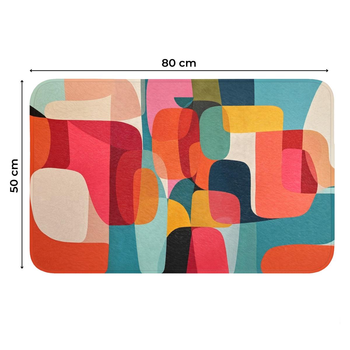 WC-VORLEGER Formen - Bunt - Abstrakt - Flugzeuge Toilettenteppich 80x50 cm - Multicolor, Textil (80/1cm) - OnlyWow