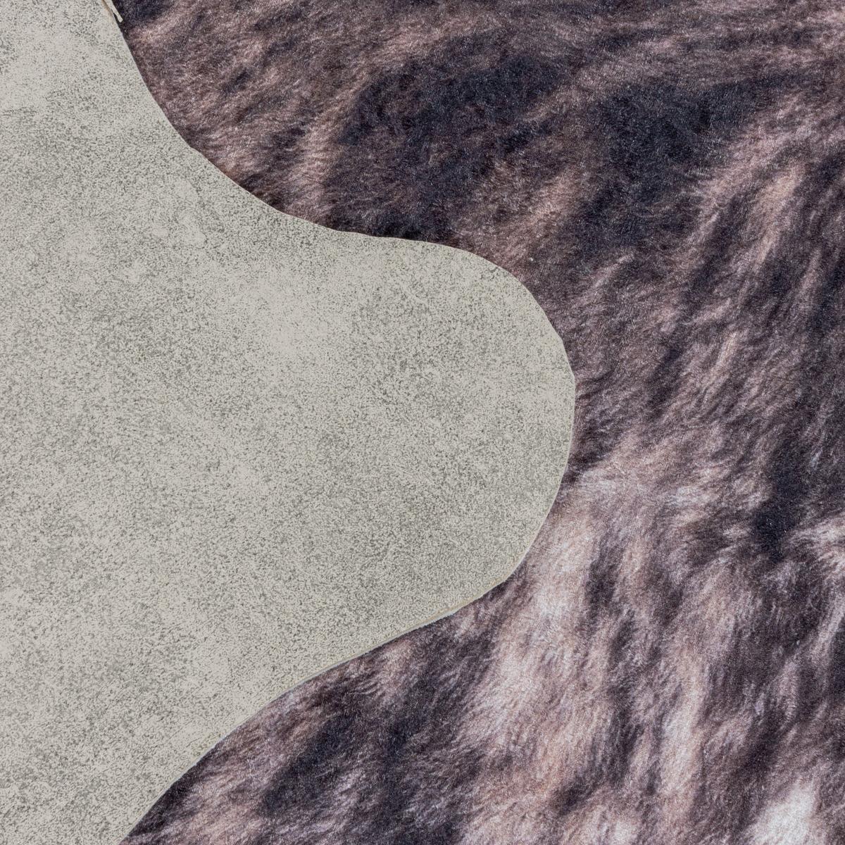 TEPPICH Flachgewebe GASTEIN in Braun, in Rindsleder-Optik, aus Polyester, 100 x 135 cm - Braun, Textil (100/135cm) - KADIMA DESIGN