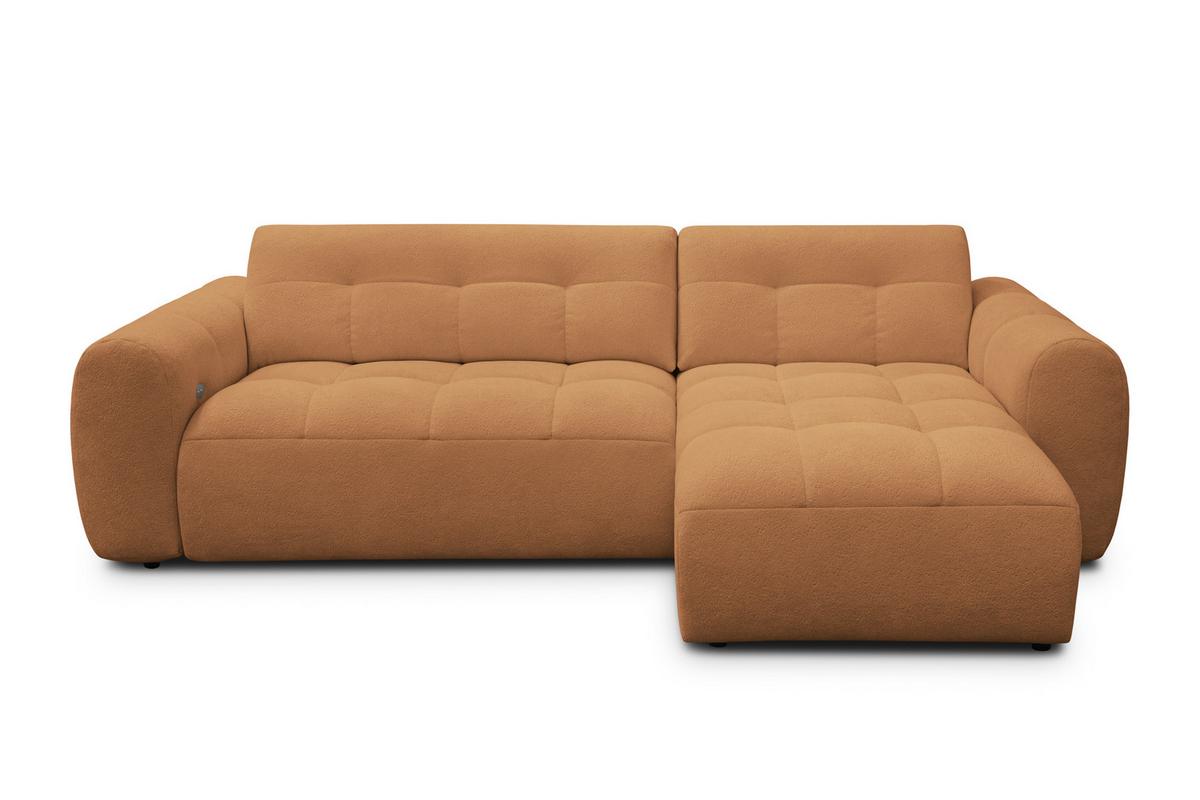ECKSOFA LUMERO 4-Sitzer RECHTS, orange - Schwarz/Orange, Holz/Textil (275/166cm) - Courtois Laville