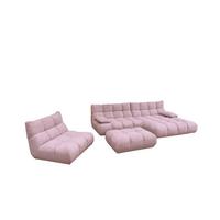 SITZGRUPPE VIVIEN 3ER SET Pink Cord (1er-Set) - Pink/Rosa, Kunststoff/Textil (510/85/359cm) - KAWOLA