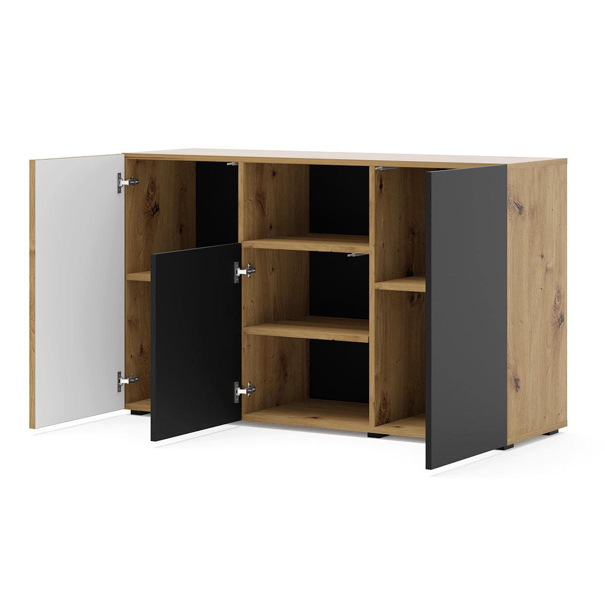 SIDEBOARD Nera Holz und Schwarz - Schwarz, Holzwerkstoff (135/82/42cm) - Petits-meubles