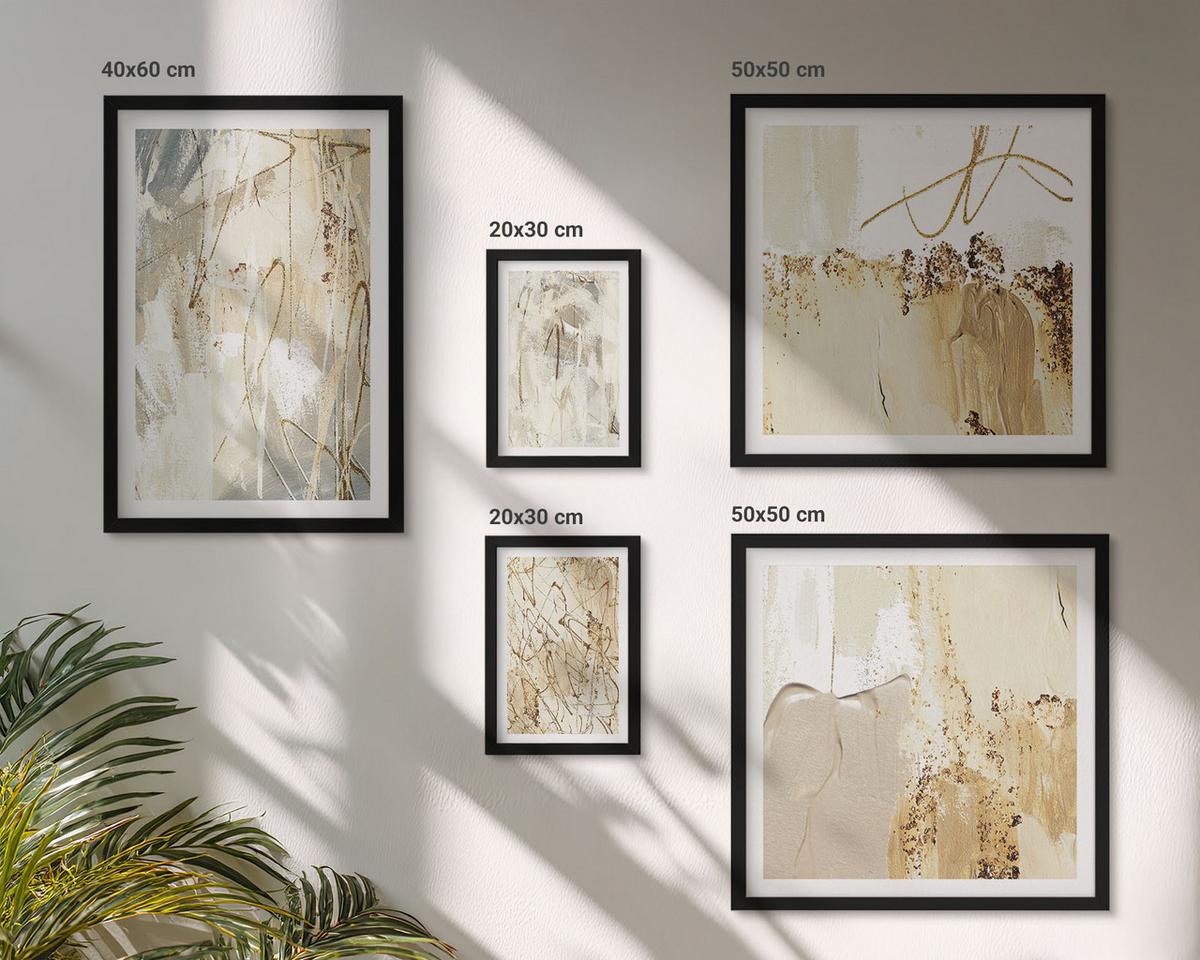 BILDER SET 5er Set - 50x50 cm & 20x30 cm & 40x60 cm Schwarzer Rahmen - Haus am Wasser, Toastsegelboot - Schwarz, Kunststoff (40/60cm) - TULUP