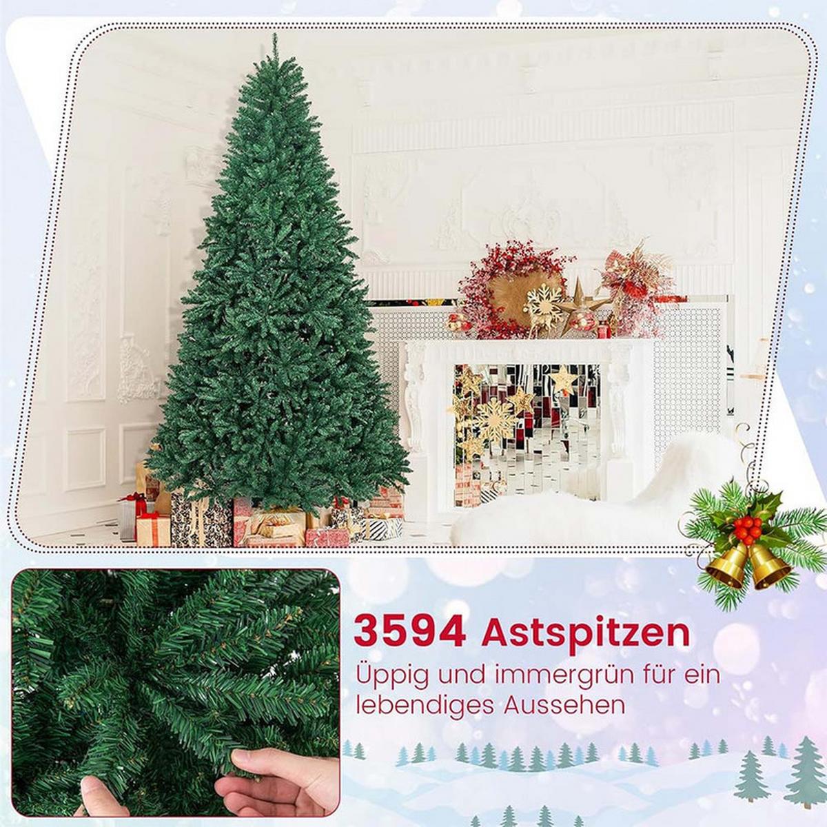WEIHNACHTSBAUM mit Metallständer 270cm Grün - Grün, Metall (275cm) - COSTWAY