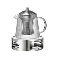 TEEKANNE MIT SIEB & STÖVCHEN Jive transparent 800 ml - Transparent, Glas/Metall (0.8L) - Ritzenhoff Breker