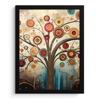 POSTER MIT RAHMENGERAHMTES BILD Baum - Baum des Lebens - Farbe Bilderrahmen 30x40 cm - Braun, Papier (30/40cm) - MuchoWow