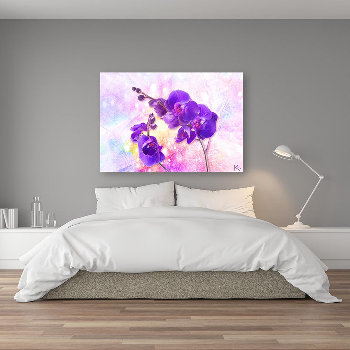 WANDBILD lila orchideen blumen - Lila, Textil (60/40cm) - Feeby