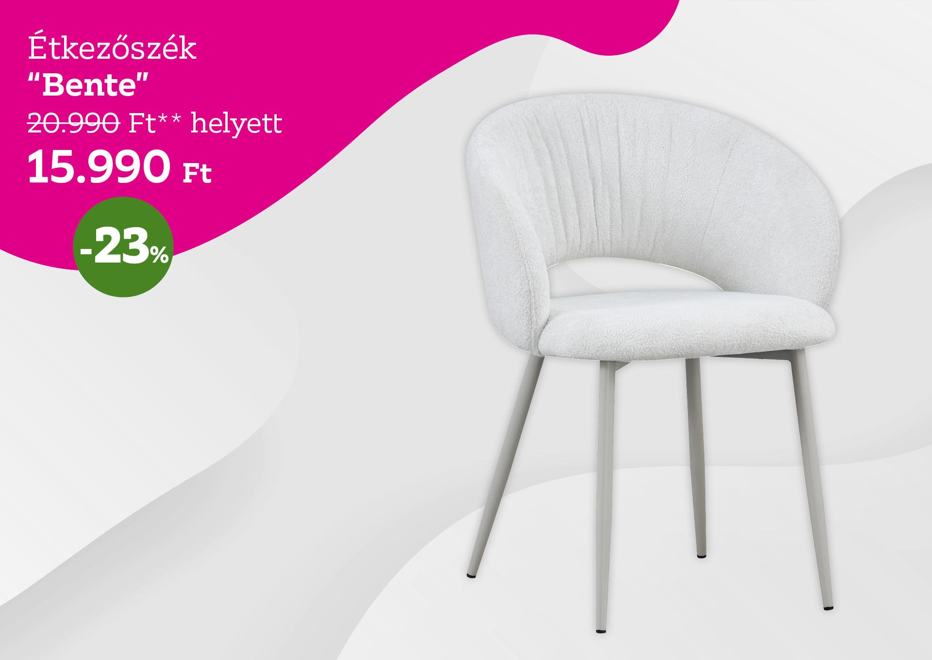 Étkezőszék Bente 20990 Forint helyett 15990 Forint, kedvezmény mértéke 23%