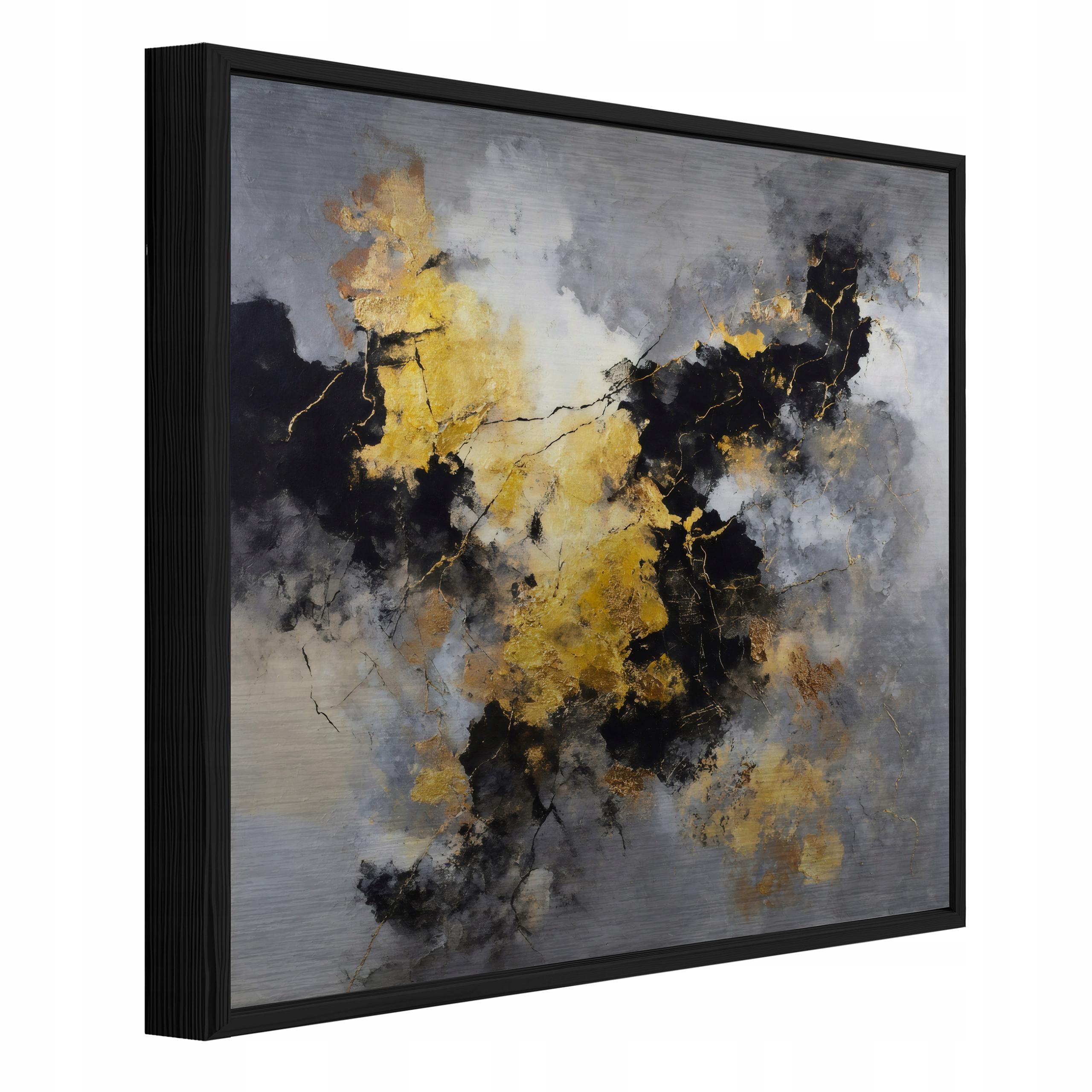 BILDER mit Rahmen Abstraktion Marmor Schwarz 30x30 cm - Multicolor, Metall (30/30cm) - Wallarena