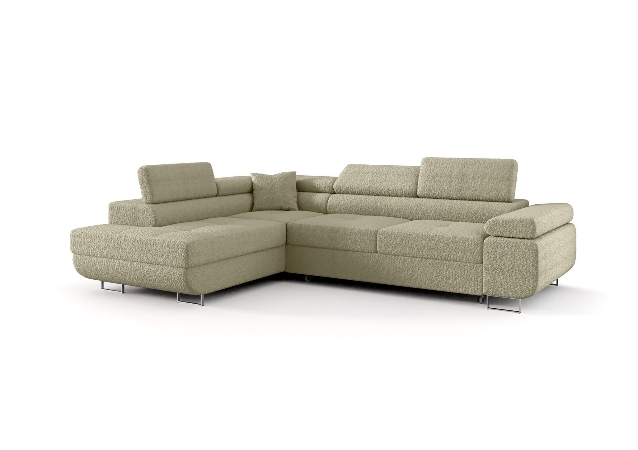 ECKSOFA Monaro Mit Schlaffunktion - Hellbraun, Holzwerkstoff/Textil (202/275cm) - Fun Möbel