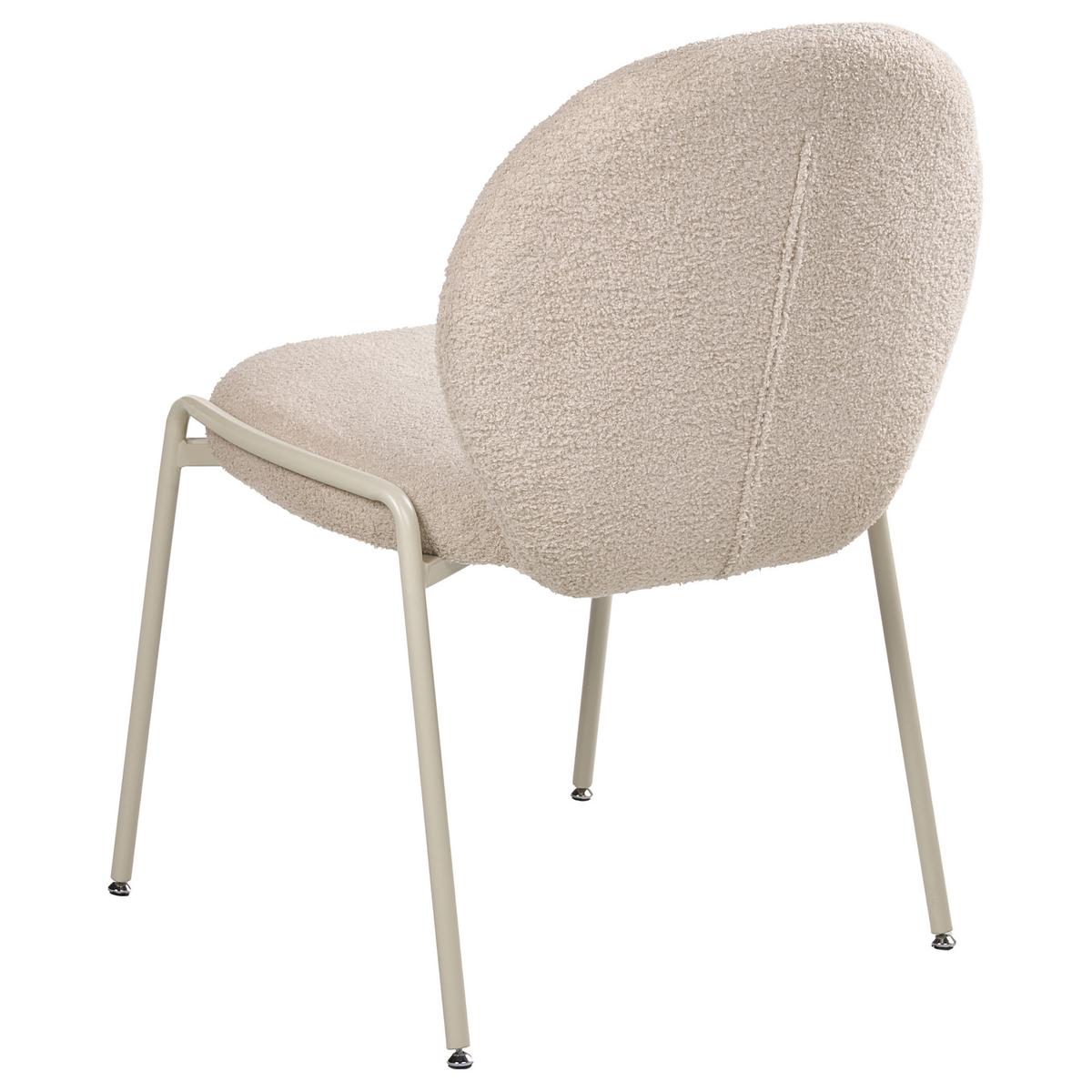 STUHL 2er-Set Bouclé Hellbeige Ellie - Beige, Textil (56/83/65cm) - Beliani
